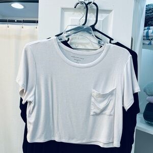 American Eagle Cropped T-Shirt with Pocket